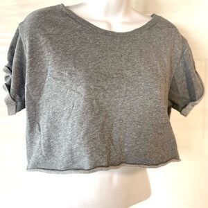 Garage Grey Cropped Sweatshirt Top Size Small Casual Lounge